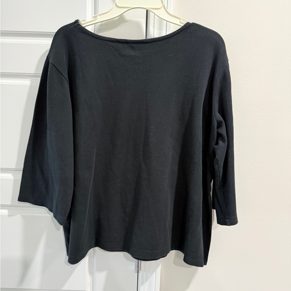 Bob Mackie Women's 1980s XL Flirty Sequin Top Dynasty Disco Black Silver Retro - Picture 5 of 6